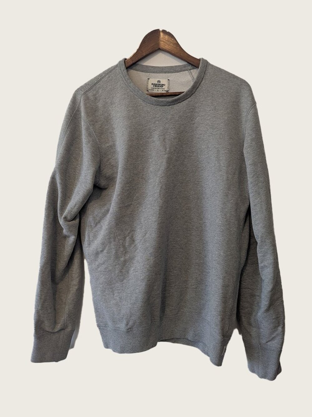 REIGNING CHAMP - Cotton crewneck sweater - Sz L